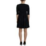 Dsquared² Black Acetate Short Sleeves A-line Sheath Dress Dsquared² Black