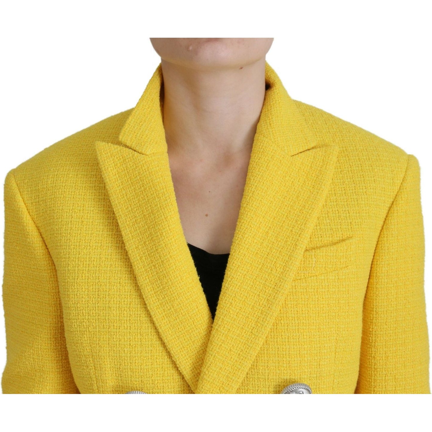 Dsquared² Yellow Peak Double Breasted Suit Blazer Short Set Dsquared² Goldenrod