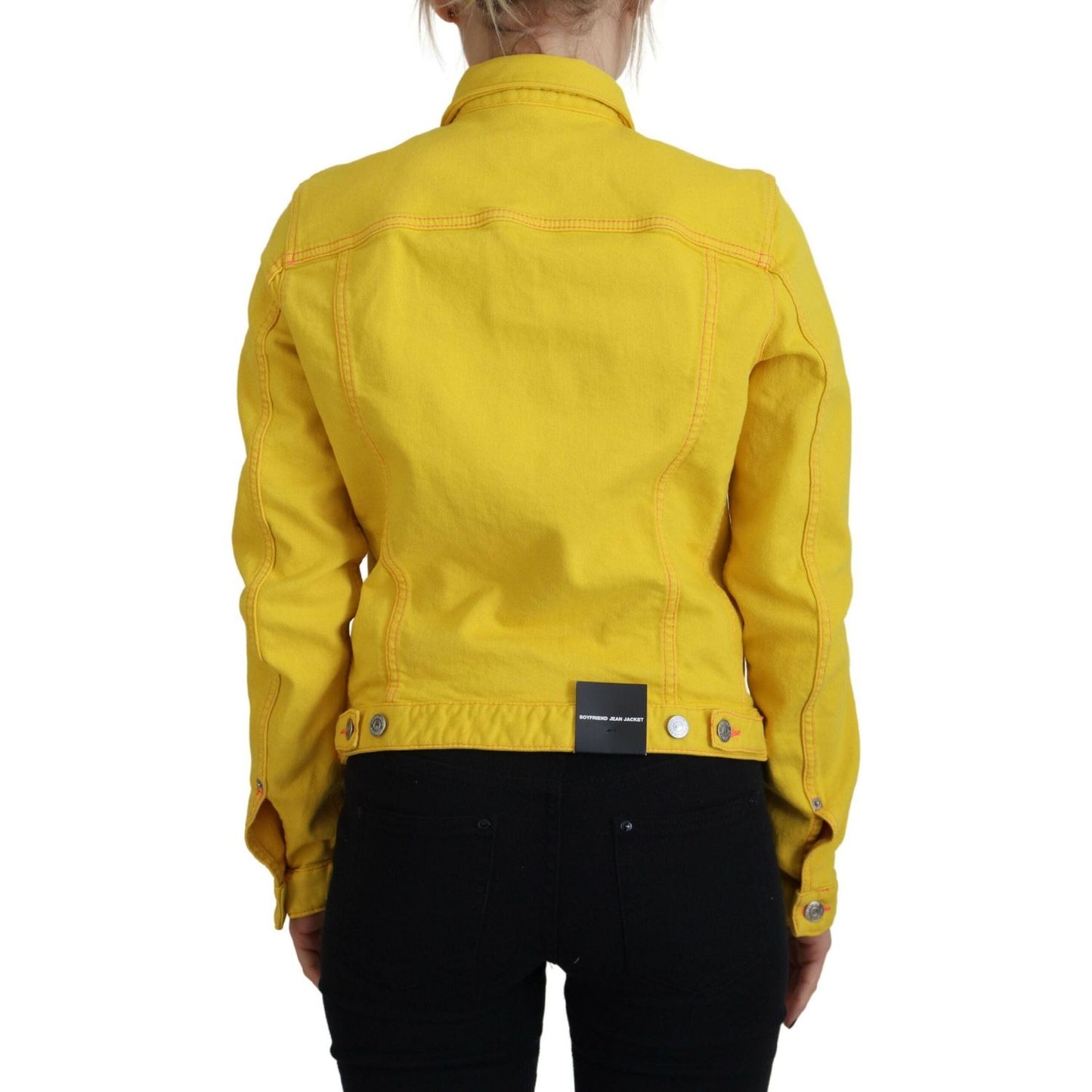 Dsquared² Yellow Collared Long Sleeves Denim Jacket Dsquared² Goldenrod