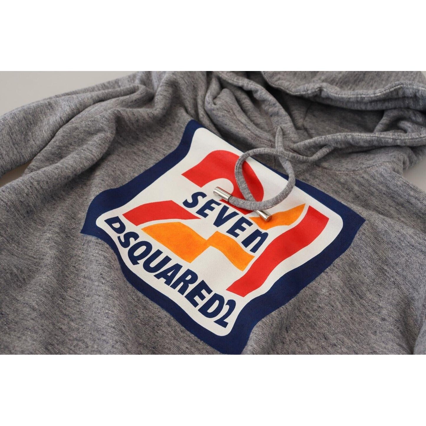 Dsquared² Gray Logo Print Cotton Hoodie Sweatshirt Sweater Dsquared² Dim Gray