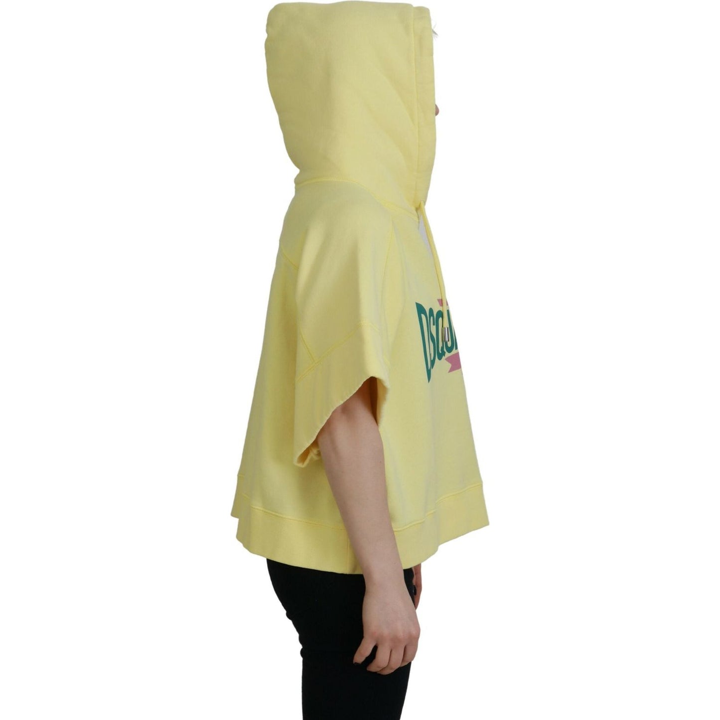 Dsquared² Yellow Logo Print Cotton Hoodie Sweatshirt Sweater Dsquared² Dark Khaki
