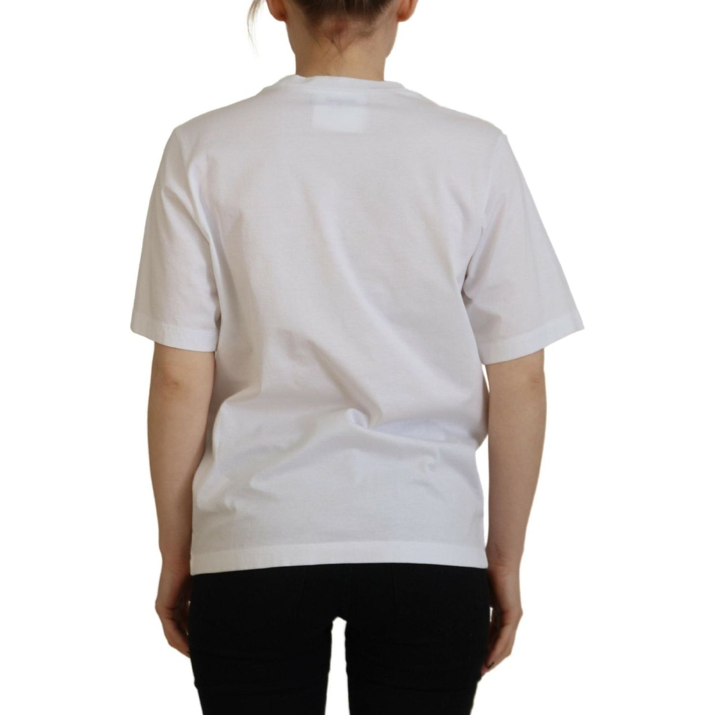 Dsquared² White Cotton Shiny Icon East Tee Crewneck T-shirt Dsquared² Gray