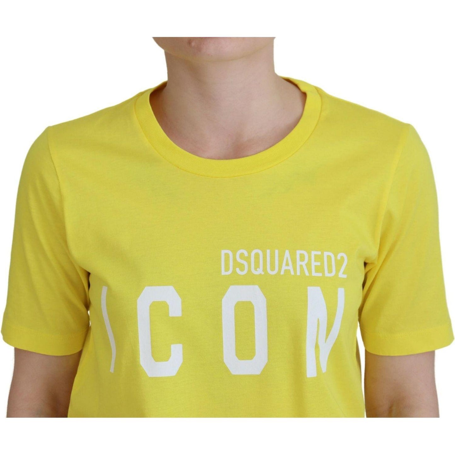 Dsquared² Yellow CottonShiny Icon Renny Dress Crewneck T-shirt Dsquared² Dark Khaki