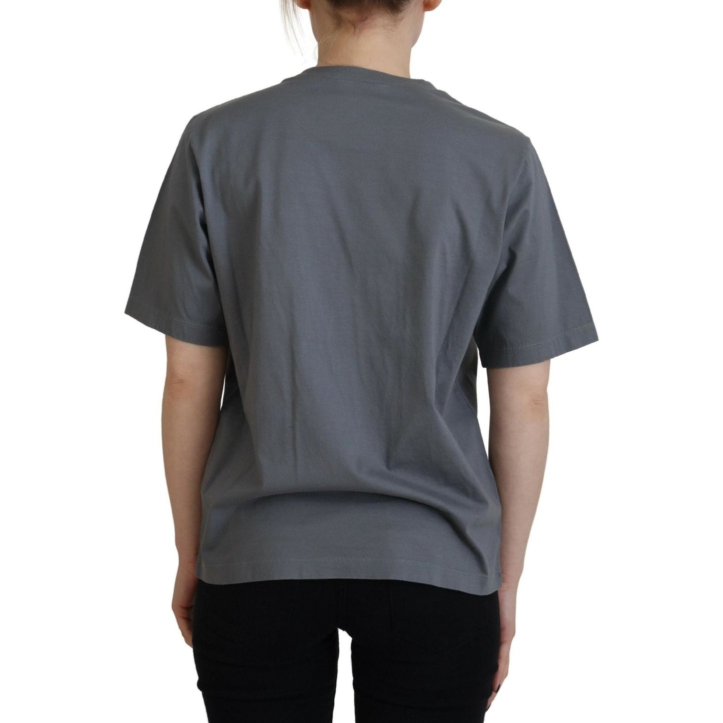 Dsquared² Gray Logo Cotton Crewneck Short Sleeve Tee T-shirt Dsquared² Dark Slate Gray