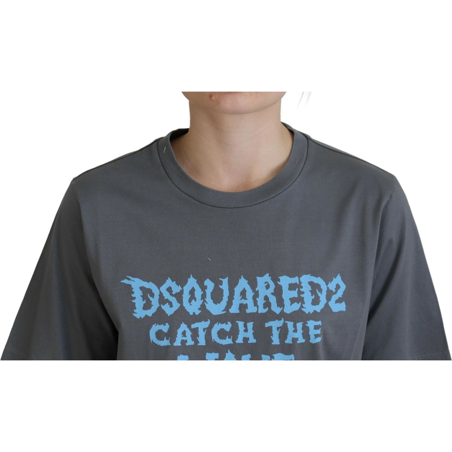 Dsquared² Gray Logo Cotton Crewneck Short Sleeve Tee T-shirt Dsquared² Dark Slate Gray
