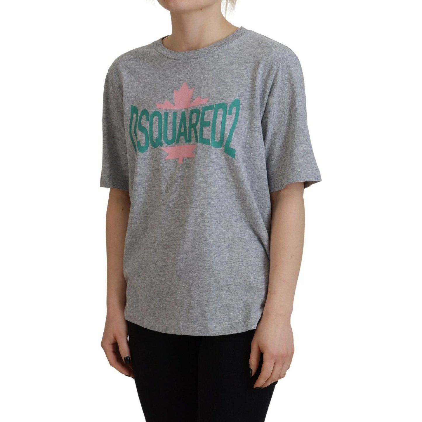 Dsquared² Gray Logo Cotton Crewneck Short Sleeve Tee T-shirt Dsquared² Slate Gray