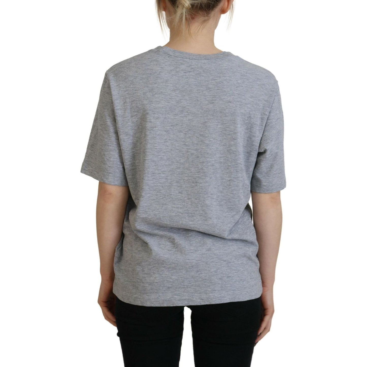 Dsquared² Gray Logo Cotton Crewneck Short Sleeve Tee T-shirt Dsquared² Light Slate Gray