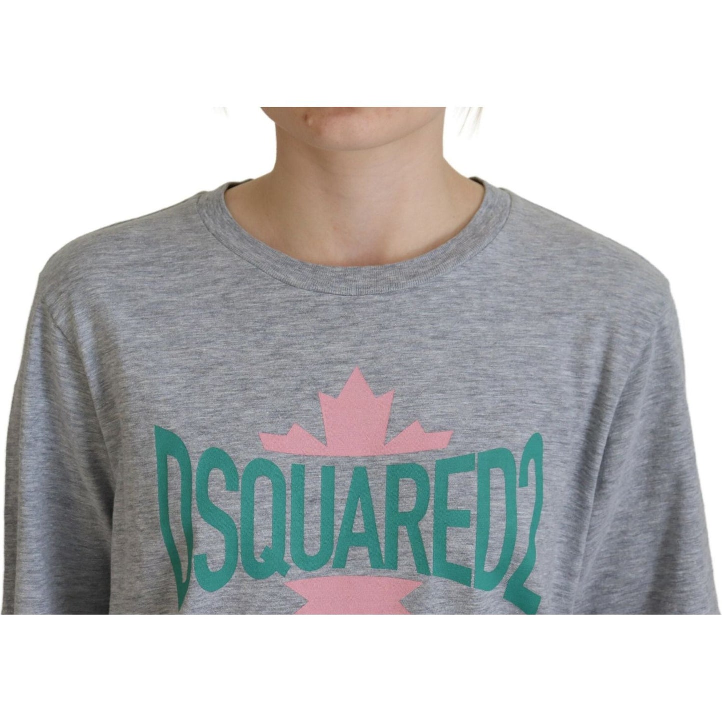 Dsquared² Gray Logo Cotton Crewneck Short Sleeve Tee T-shirt Dsquared² Light Slate Gray