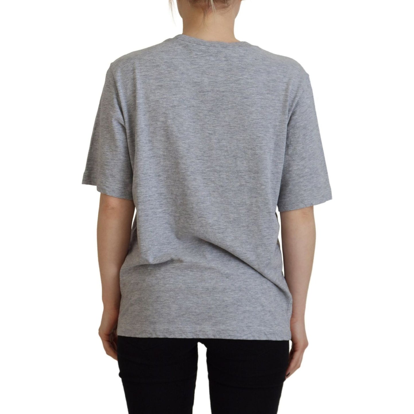 Dsquared² Gray Logo Cotton Crewneck Short Sleeve Tee T-shirt Dsquared² Light Slate Gray