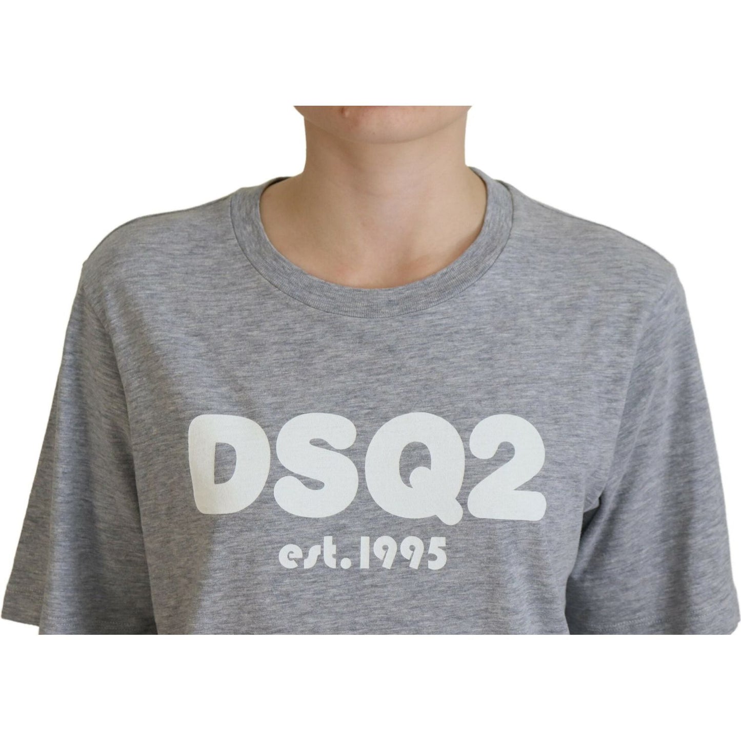 Dsquared² Gray Logo Cotton Crewneck Short Sleeve Tee T-shirt Dsquared² Light Slate Gray