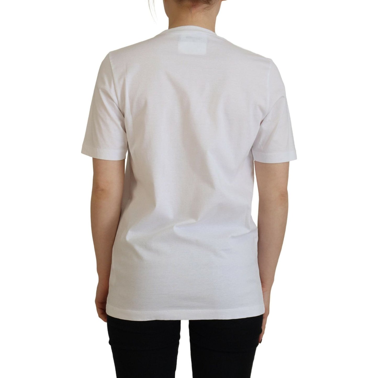 Dsquared² White Logo Patch Crewneck Short Sleeve Tee T-shirt Dsquared² Gray