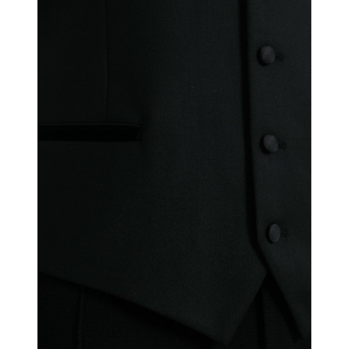 Dolce & Gabbana Black Silk Waistcoat Dress Formal Vest Dolce & Gabbana Black