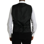 Dolce & Gabbana Black Wool Waistcoat Dress Formal Vest Dolce & Gabbana Gray