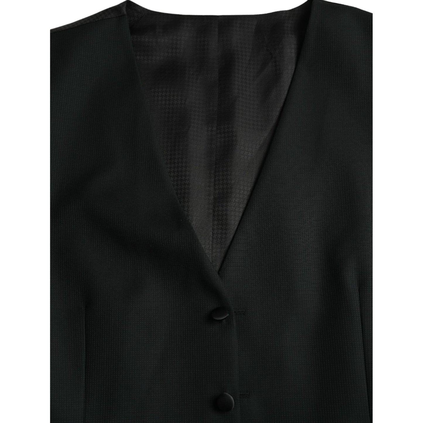 Dolce & Gabbana Black Wool Waistcoat Dress Formal Vest Dolce & Gabbana Black