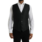 Dolce & Gabbana Black Wool Waistcoat Dress Formal Vest Dolce & Gabbana Gray