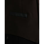 Dolce & Gabbana Brown Wool Waistcoat Dress Formal Vest Dolce & Gabbana Black