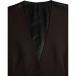 Dolce & Gabbana Brown Wool Waistcoat Dress Formal Vest Dolce & Gabbana Black