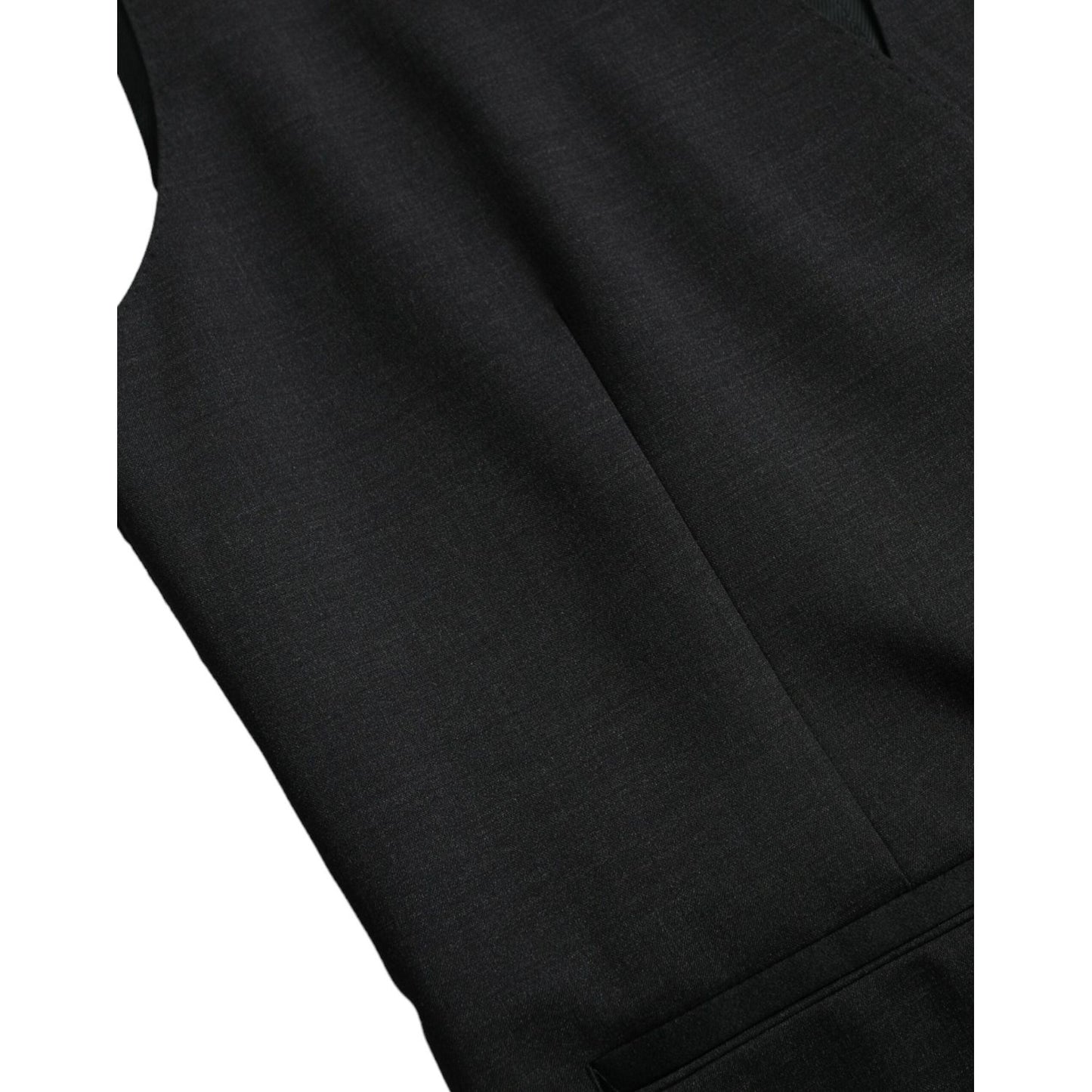 Dolce & Gabbana Black Cotton Waistcoat Dress Formal Vest Dolce & Gabbana Black