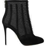 Dolce & Gabbana Black Mesh Stiletto Heels Ankle Boots Shoes Dolce & Gabbana Black