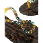 Dolce & Gabbana Mustard Crystal Calf Leather Beachwear Shoes Dolce & Gabbana Dark Slate Gray