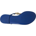 Dolce & Gabbana Blue Crystal Calf Leather Beachwear Shoes Dolce & Gabbana Midnight Blue