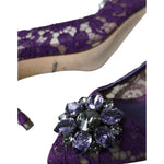 Dolce & Gabbana Dolce & Gabbana Purple Taormina Lace Crystal Heel Pumps Shoes LA10731-37 1728,67345645728,Dolce & Gabbana,EU37/US6.5,Material: 59% Viscose 30% Cotton 7% Silk 4% Nylon,New with tags,Pumps - Women - Shoes,Purple,Shoes,Women,Women - Shoes