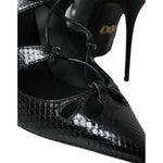 Dolce & Gabbana Black Python Leather Mary Jane Pumps Shoes Dolce & Gabbana Black