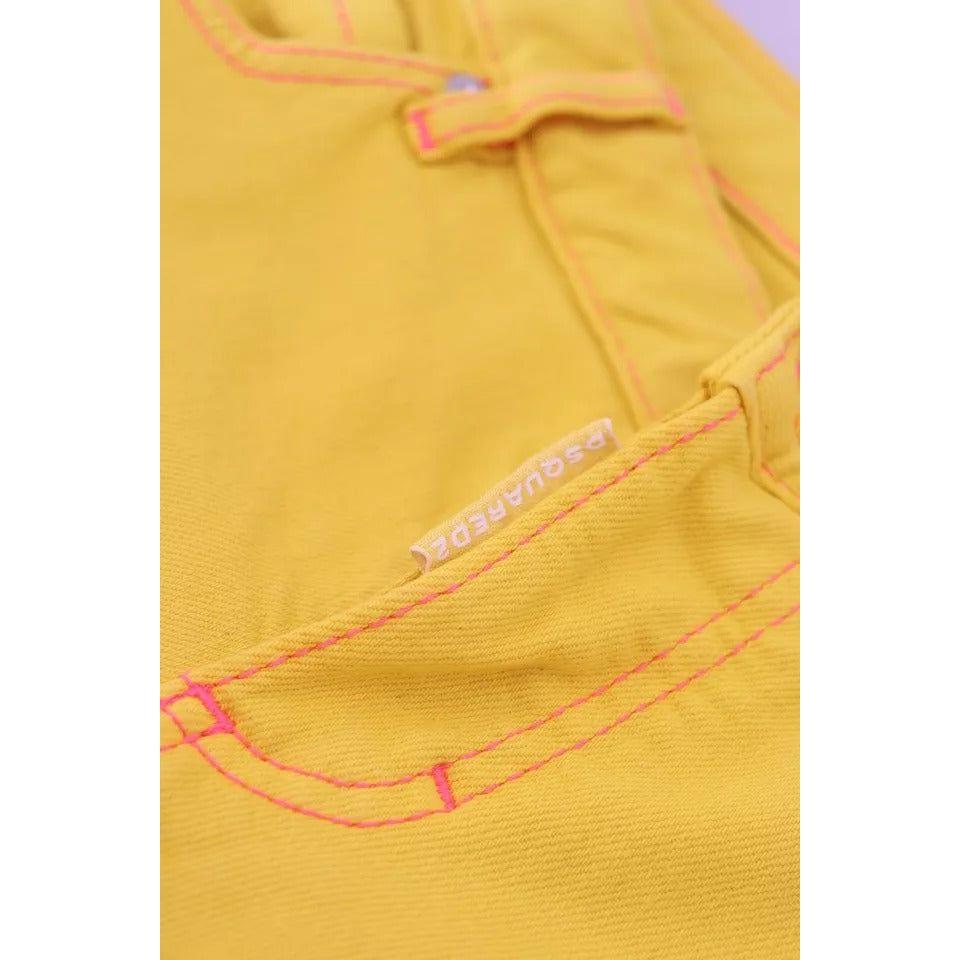 Dsquared² Yellow Cotton Low Waist Cropped Jennifer Denim Jeans Dsquared² Sandy Brown
