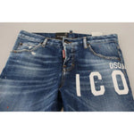 Dsquared² Blue Icon Low Waist Cropped Cool Girl Denim Jeans Dsquared² Dark Slate Gray