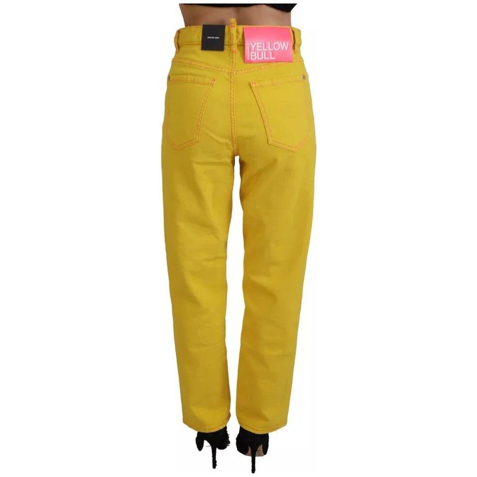 Dsquared² Yellow Cotton High Waist Straight Denim Boston Jeans Dsquared² Goldenrod