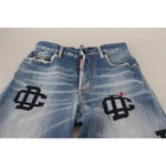 Dsquared² Blue Washed High Waist Straight Denim Boston Jeans Dsquared² Slate Gray