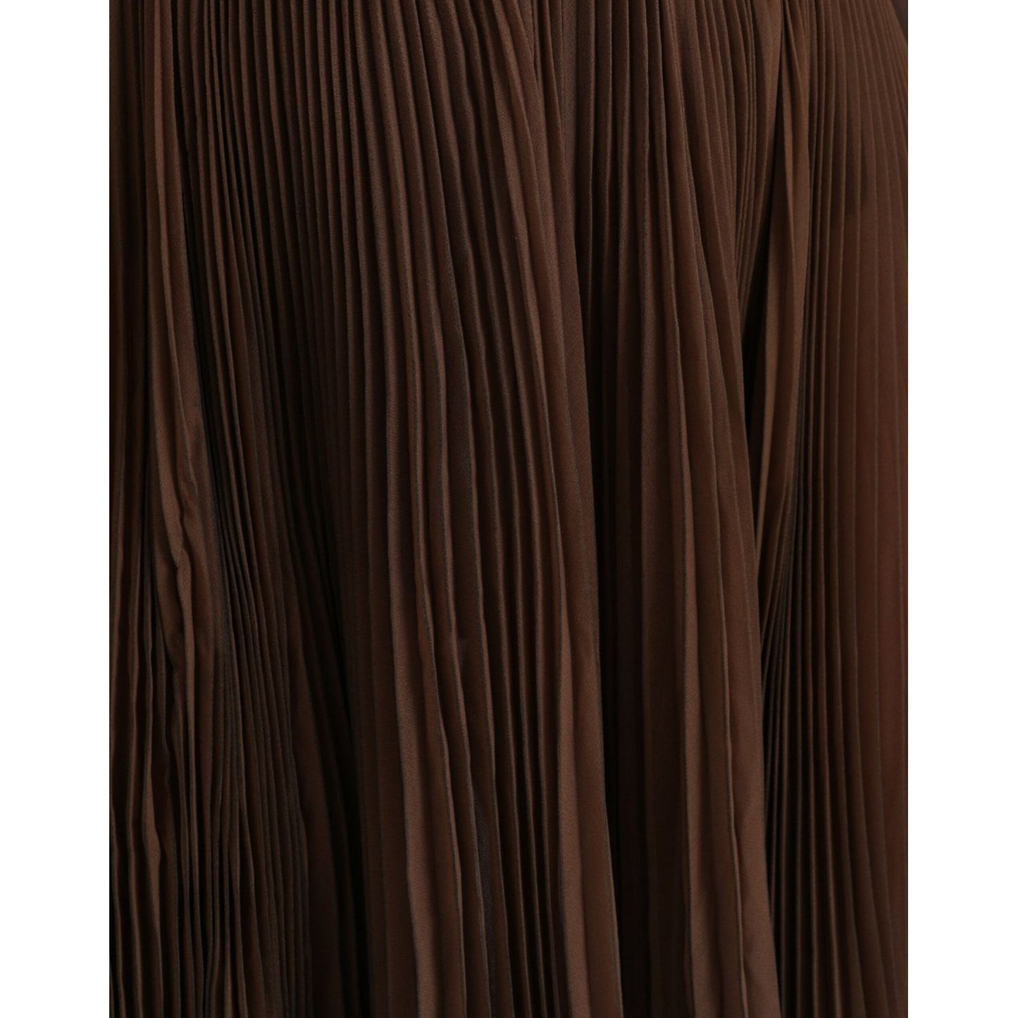 Dolce & Gabbana Brown Polyester Pleated High Waist Midi Skirt Dolce & Gabbana Black