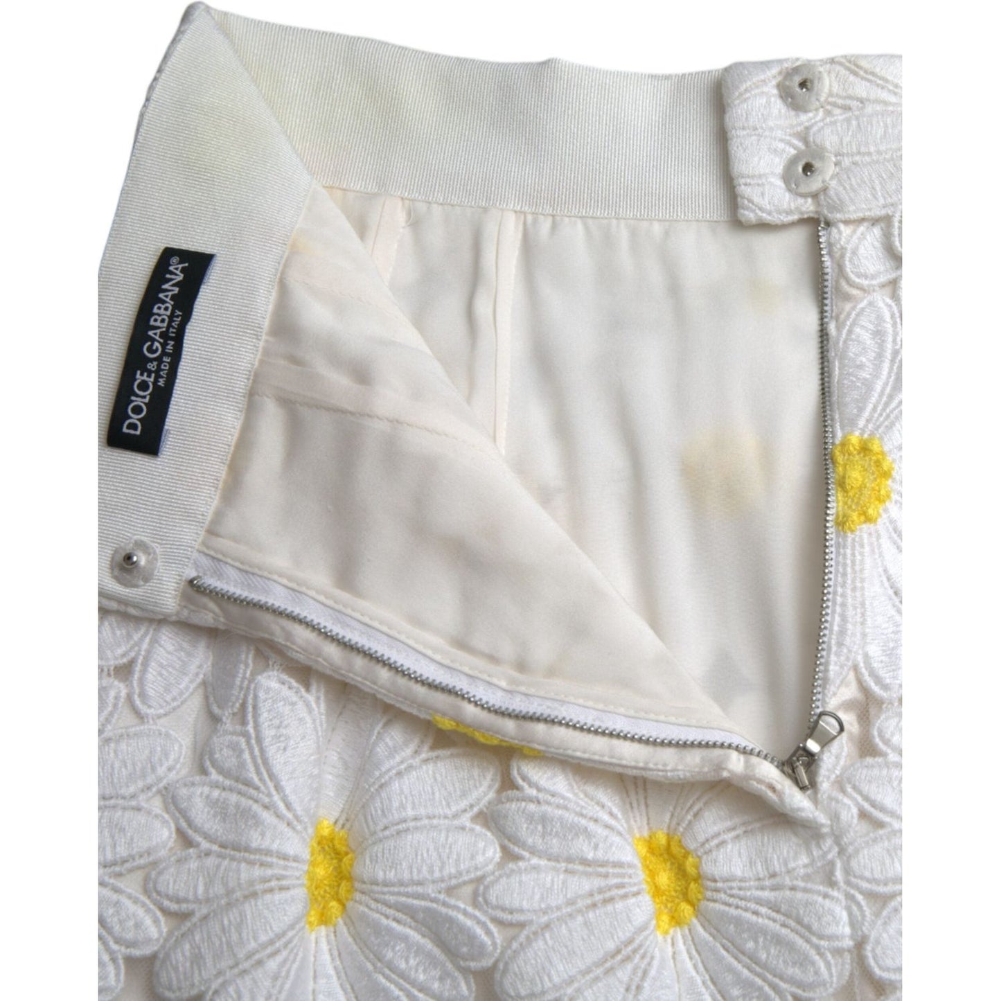 Dolce & Gabbana White Floral Pencil Straight Lace Skirt Dolce & Gabbana Gray