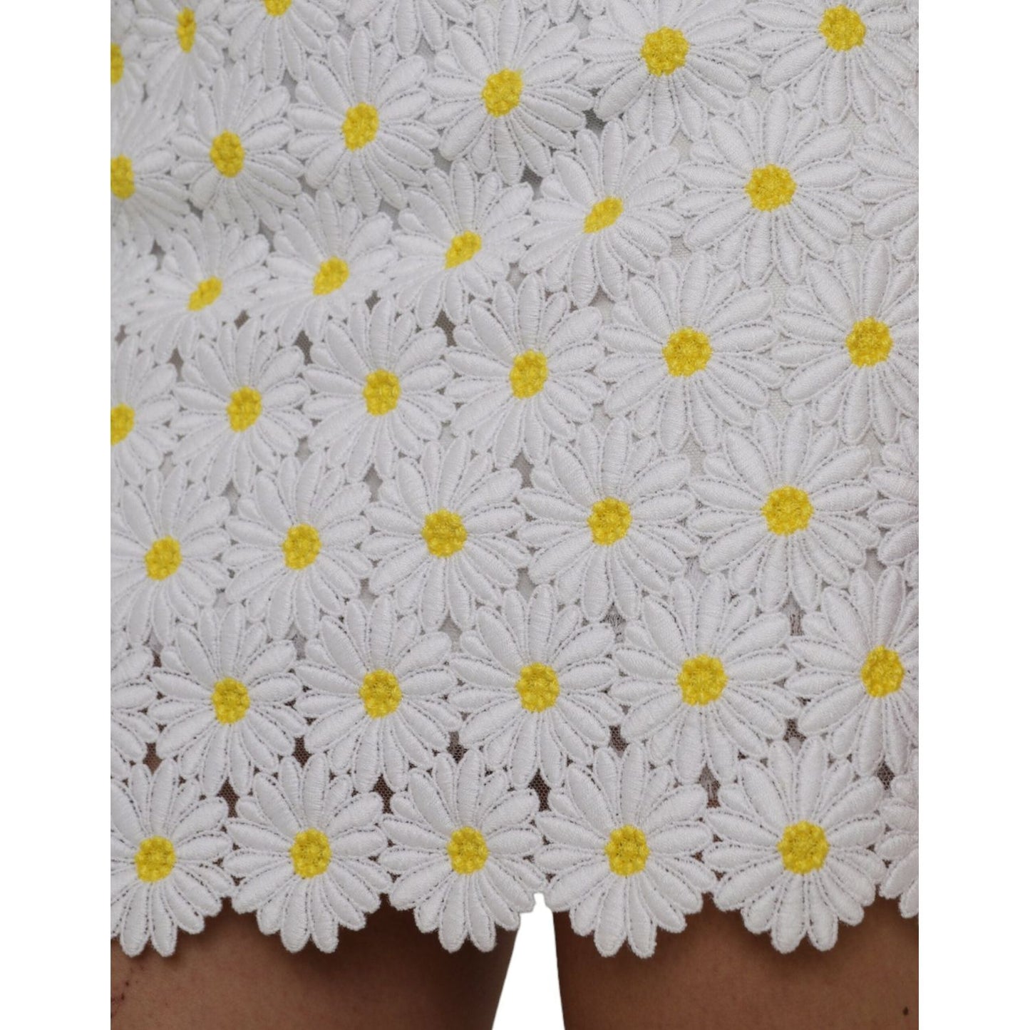 Dolce & Gabbana White Floral A-line Mini Skirt Dolce & Gabbana Gray
