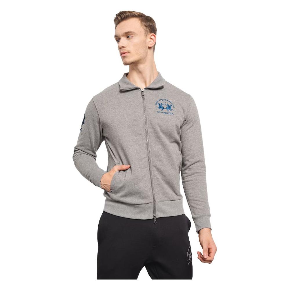 La Martina Gray Cotton Men's Sweater