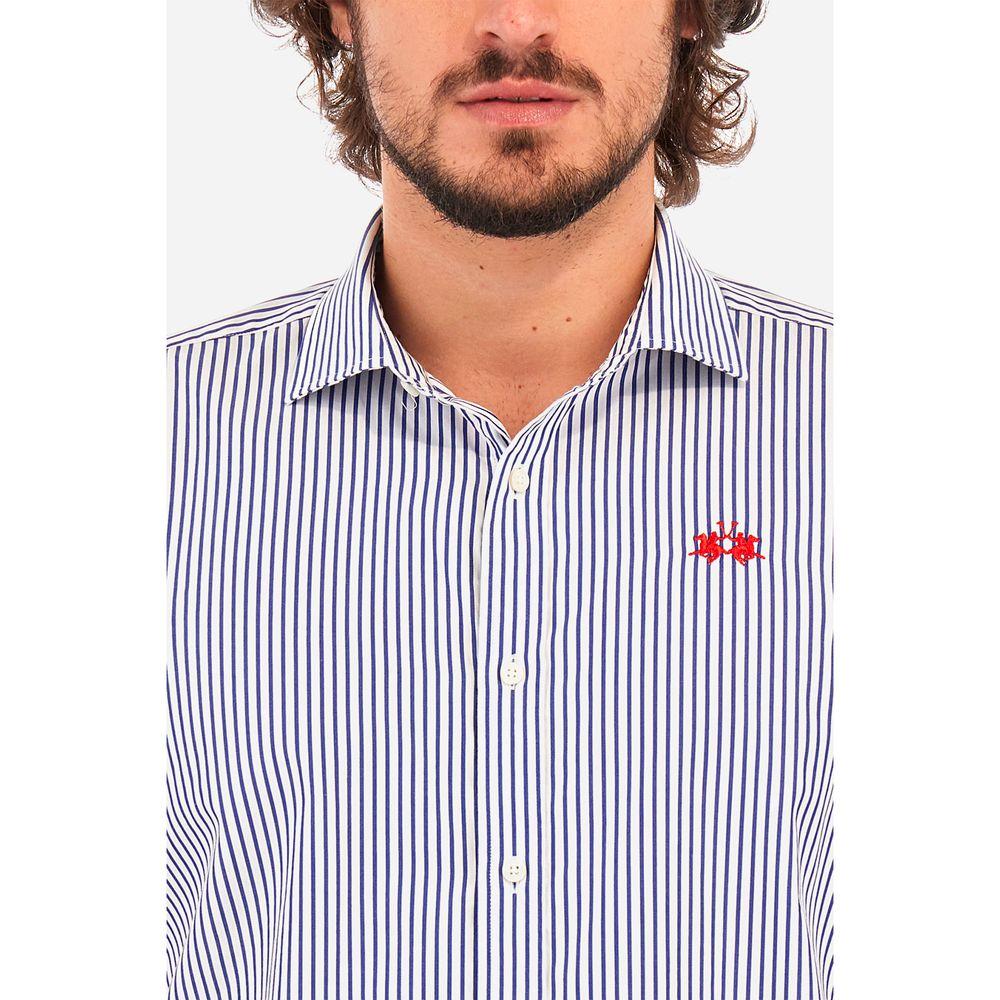 La Martina White Cotton Shirt LA-13081-M