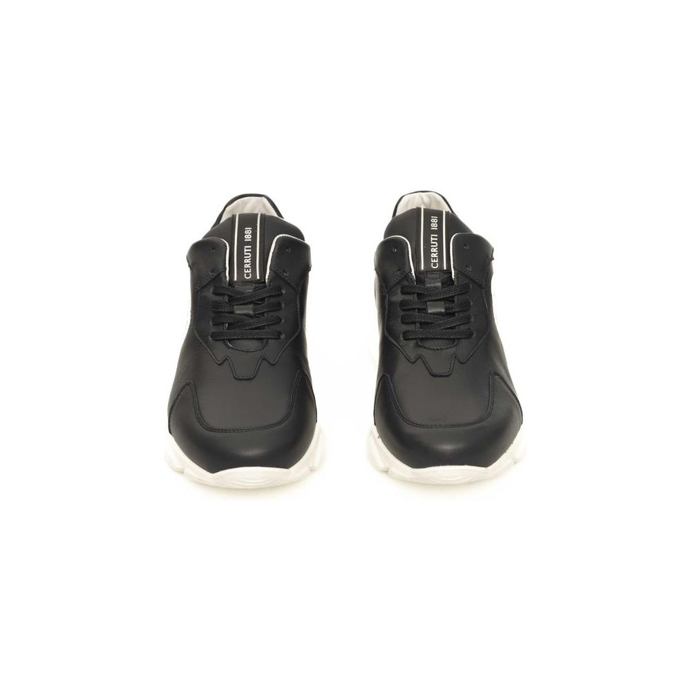 Cerruti 1881 Blue Cowhide Men Sneaker Cerruti 1881 Dark Slate Gray