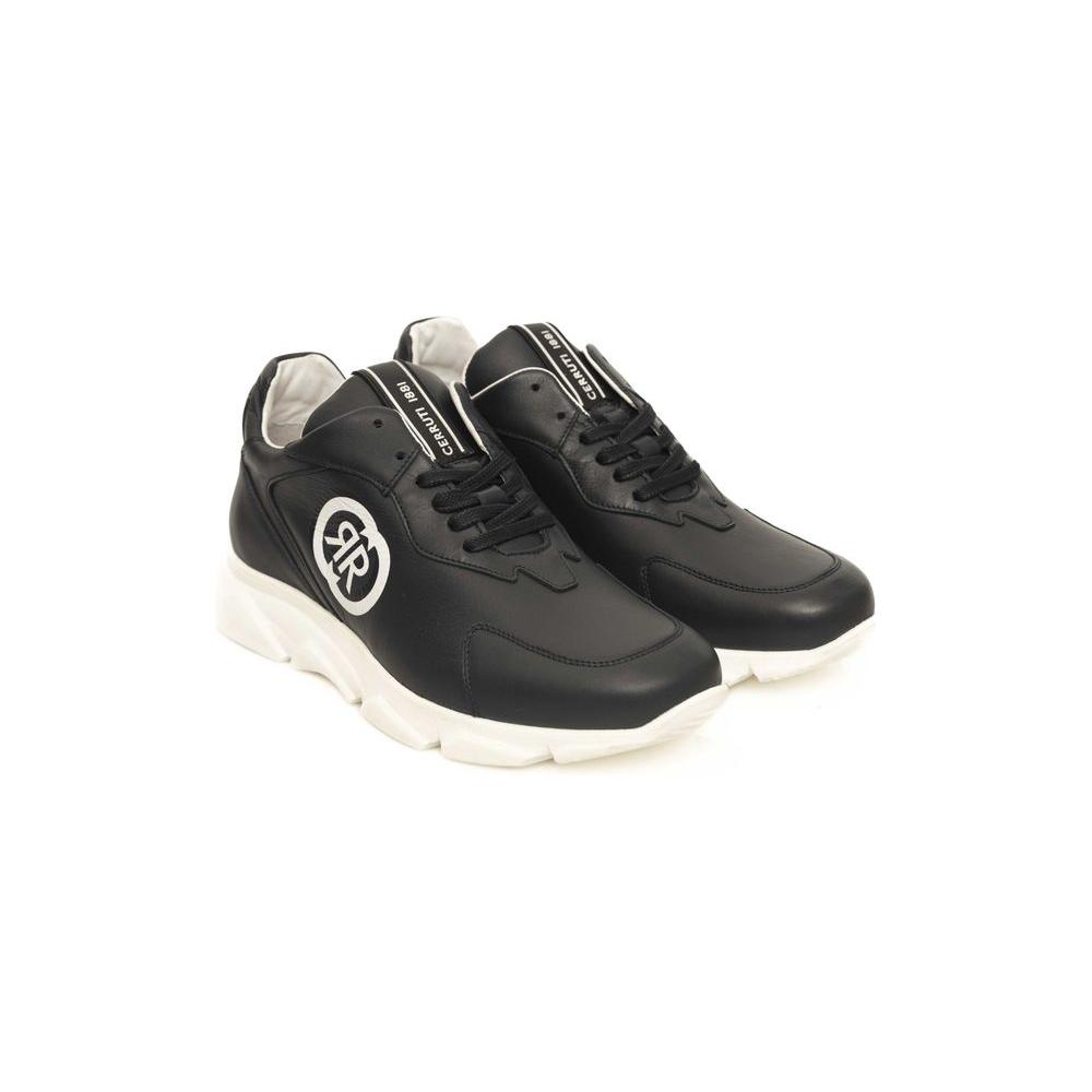 Cerruti 1881 Blue Cowhide Men Sneaker Cerruti 1881 Dark Slate Gray