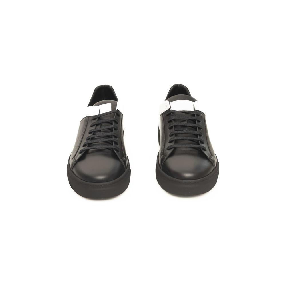 Cerruti 1881 Black Cowhide Men Sneaker Cerruti 1881 Dark Slate Gray