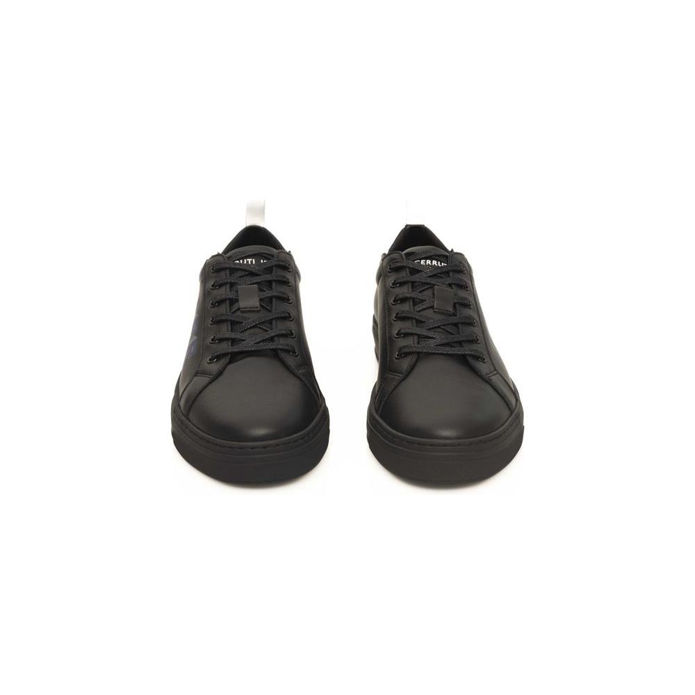 Cerruti 1881 Black Cowhide Men Sneaker Cerruti 1881 Dark Slate Gray