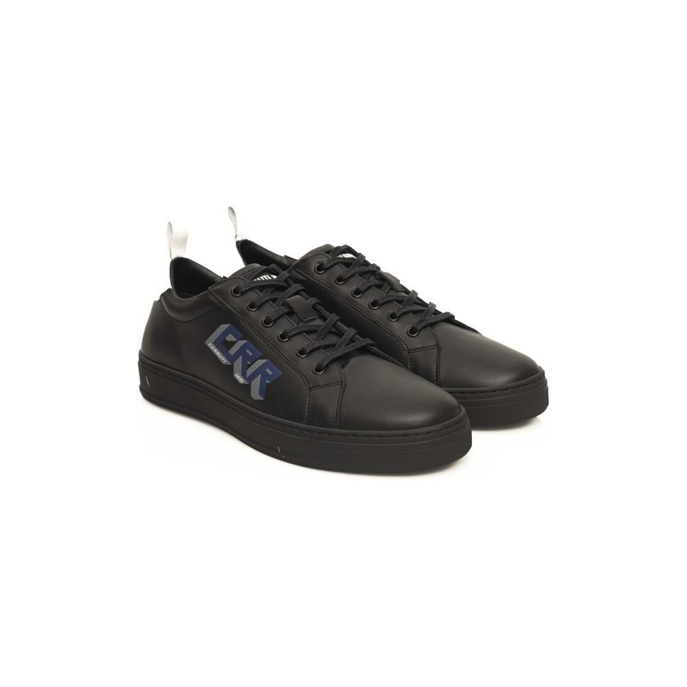 Cerruti 1881 Black Cowhide Men Sneaker Cerruti 1881 Dark Slate Gray