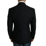 Dolce & Gabbana Blue Jacquard Slim Floral Jacket Blazer Dolce & Gabbana Black