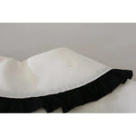 Dolce & Gabbana White Silk Shirt Ruffle Rouded Collar Blouse TSH2739
