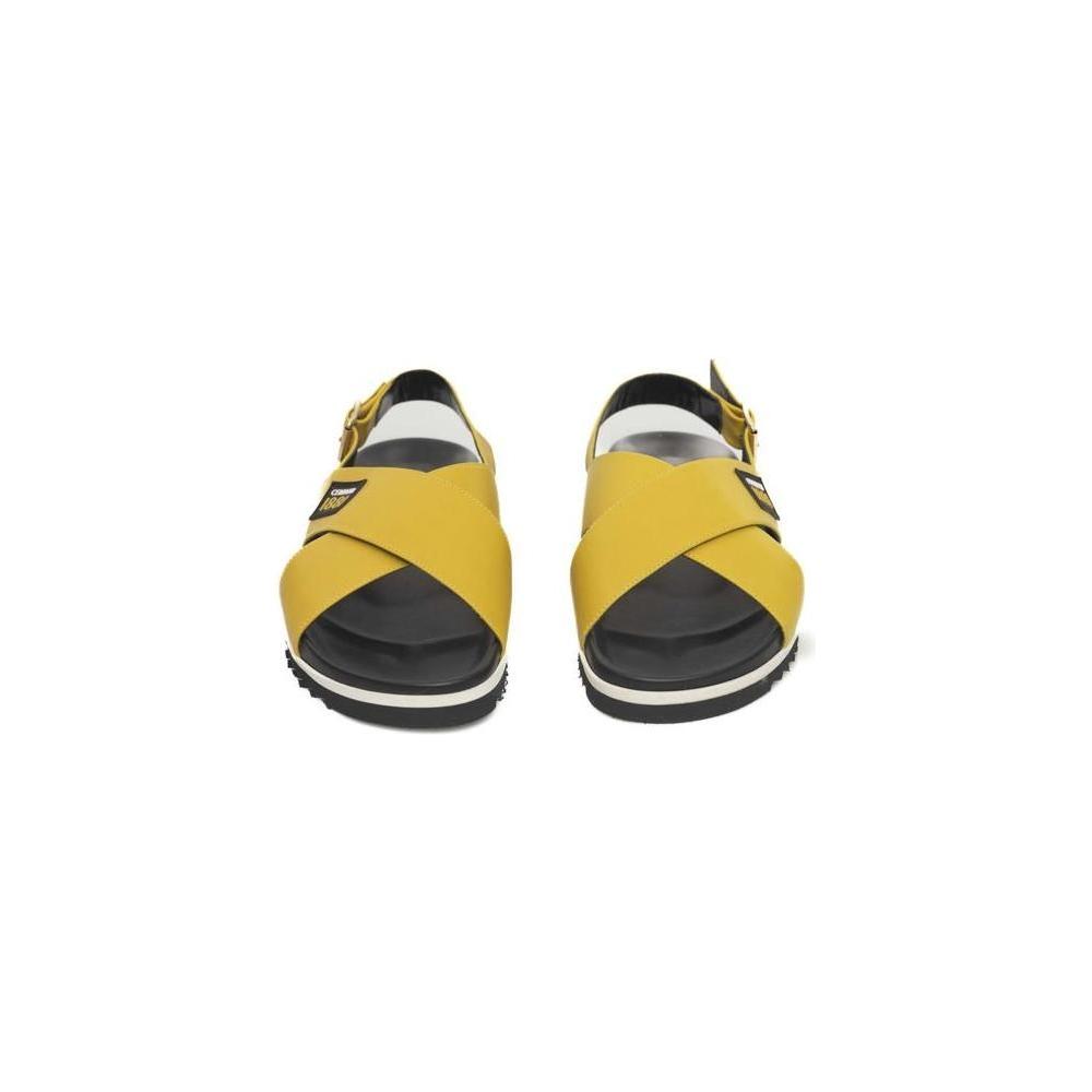Cerruti 1881 Yellow Calfskin Women Sandal CE-24529-EU38/US8