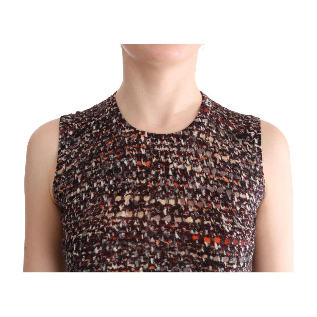 Dolce & Gabbana Sleeveless Multicolor Knit Wool Top Dolce & Gabbana Dark Slate Gray