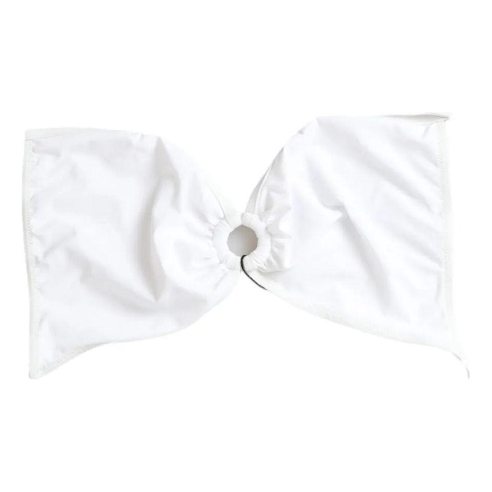 Dolce & Gabbana White Nylon Stretch Swimwear Top Bikini Dolce & Gabbana White Smoke