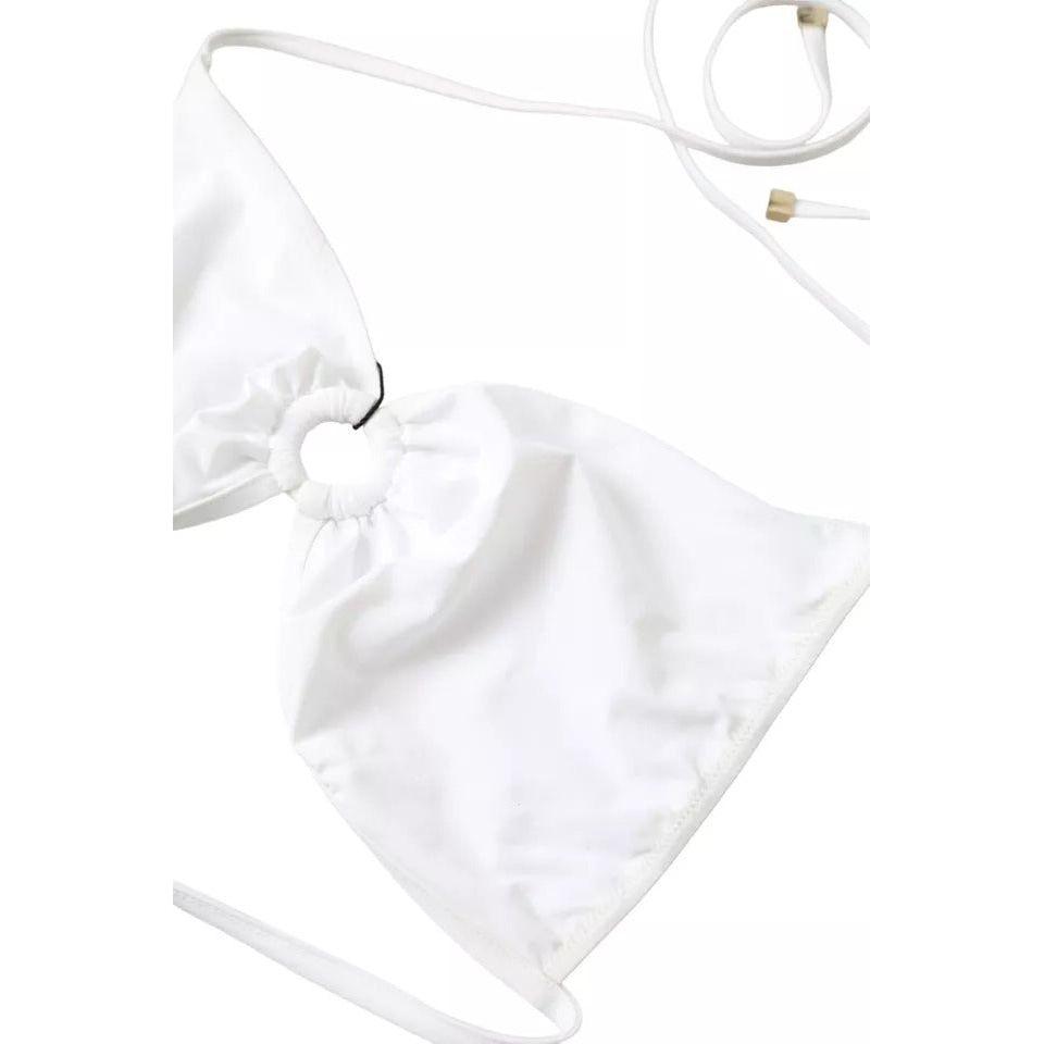 Dolce & Gabbana White Nylon Stretch Swimwear Top Bikini Dolce & Gabbana White Smoke