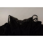 Dolce & Gabbana Black V-neck Long Sleeves Mini A-line Dress Dolce & Gabbana Dark Gray