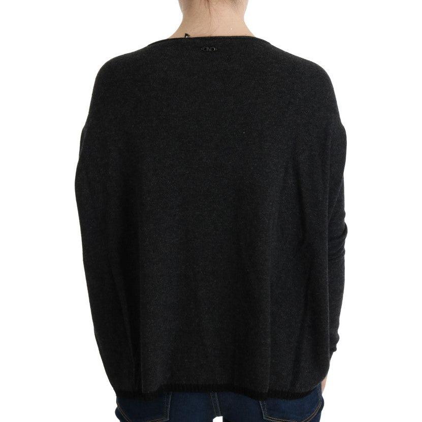 Costume National Elegant Gray Crewneck Sweater Costume National Black