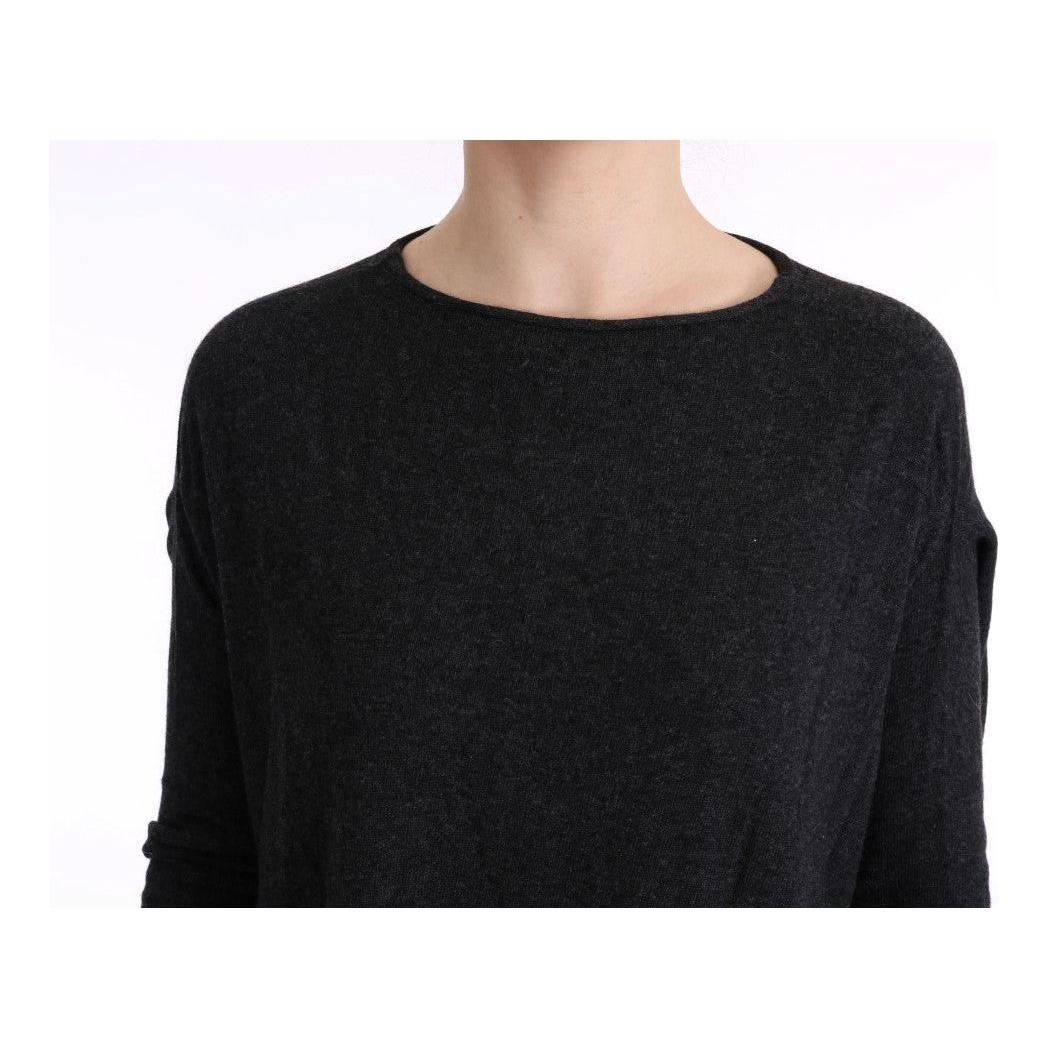 Costume National Elegant Gray Crewneck Sweater Costume National Antique White
